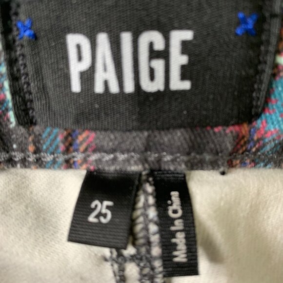 Paige Womens Hoxton Ankle Jeans Black Plaid Size 25 - Picture 6 of 8